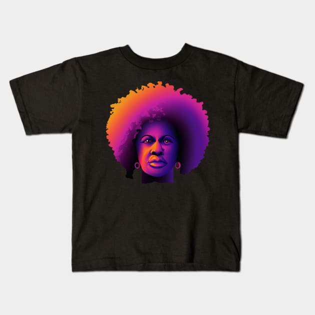 Angela Davis Black History Portrait Retro Colorful Kids T-Shirt by BetterManufaktur